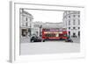 Street Scene, Red Double-Decker Bus, Roundabout, Charing Cross, Trafalgar Square-Axel Schmies-Framed Photographic Print