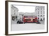 Street Scene, Red Double-Decker Bus, Roundabout, Charing Cross, Trafalgar Square-Axel Schmies-Framed Photographic Print