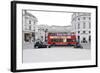 Street Scene, Red Double-Decker Bus, Roundabout, Charing Cross, Trafalgar Square-Axel Schmies-Framed Photographic Print