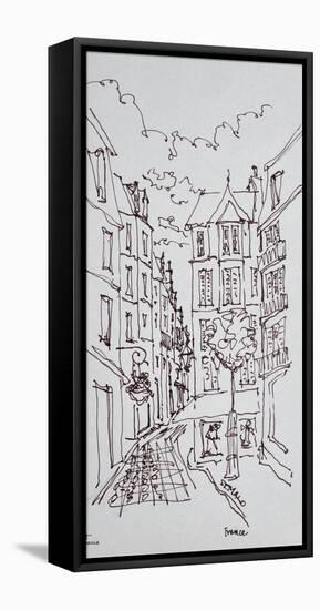 Street scene, Saint-Malo, Brittany, France-Richard Lawrence-Framed Stretched Canvas