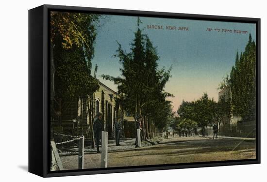 Street Scene, Sarona, Near Jaffa, Israel-null-Framed Stretched Canvas