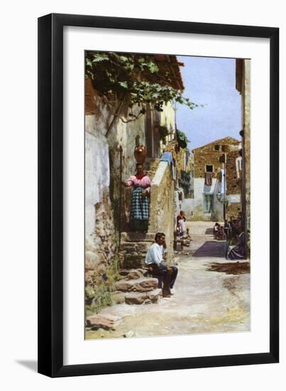 Street Scene, Taormina, Sicily, Italy, C1923-null-Framed Giclee Print