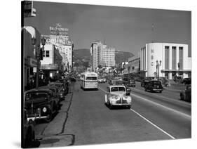 Street Scene View Down Vine Street NBC Studio the Broadway Hotel Near Sunset Boulevard Hollywood-null-Stretched Canvas