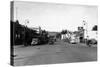 Street Scene, View of a Chevron Gas Station - Omak, WA-Lantern Press-Stretched Canvas