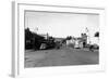 Street Scene, View of a Chevron Gas Station - Omak, WA-Lantern Press-Framed Art Print