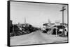 Street Scene, View of a Texaco Gas Station - East Stanwood, WA-Lantern Press-Framed Stretched Canvas