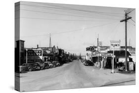 Street Scene, View of a Texaco Gas Station - East Stanwood, WA-Lantern Press-Stretched Canvas