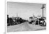 Street Scene, View of a Texaco Gas Station - East Stanwood, WA-Lantern Press-Framed Art Print