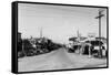 Street Scene, View of a Texaco Gas Station - East Stanwood, WA-Lantern Press-Framed Stretched Canvas