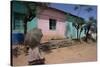 Street Scene, Village of Abi-Adi, Tigre Region, Ethiopia, Africa-Bruno Barbier-Stretched Canvas