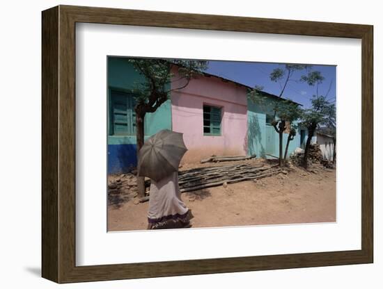 Street Scene, Village of Abi-Adi, Tigre Region, Ethiopia, Africa-Bruno Barbier-Framed Photographic Print