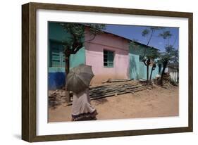 Street Scene, Village of Abi-Adi, Tigre Region, Ethiopia, Africa-Bruno Barbier-Framed Photographic Print