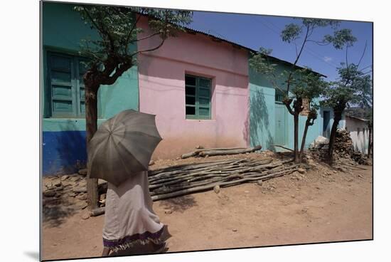 Street Scene, Village of Abi-Adi, Tigre Region, Ethiopia, Africa-Bruno Barbier-Mounted Photographic Print