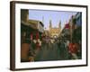 Street Scene with Bicycles and Rickshaw and the Char Minar Triumphal Arch Built in 1591, India-John Henry Claude Wilson-Framed Photographic Print