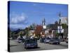 Street Scene with Cars in the Town of North Conway, New Hampshire, New England, USA-Fraser Hall-Stretched Canvas