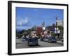 Street Scene with Cars in the Town of North Conway, New Hampshire, New England, USA-Fraser Hall-Framed Photographic Print