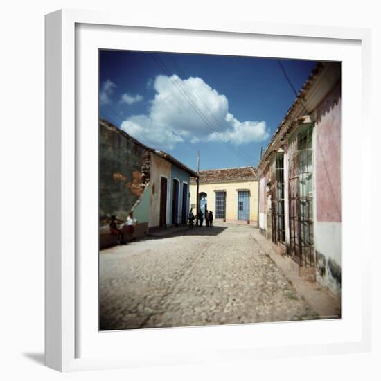 Street Scene with Colourful Houses, Trinidad, Cuba, West Indies, Central America-Lee Frost-Framed Photographic Print