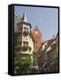 Street Scene with Gate Tower, Meersburg, Baden-Wurttemberg, Lake Constance, Germany-James Emmerson-Framed Stretched Canvas