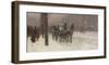 Street Scene with Hansom Cab, 1887-Frederick Childe Hassam-Framed Premium Giclee Print