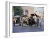 Street Scene with Horse Drawn Carriages, Rawalpindi, Punjab, Pakistan-David Poole-Framed Photographic Print