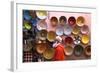 Street Scene with Moroccan Ceramics, Marrakech, Morocco, North Africa, Africa-Neil Farrin-Framed Photographic Print