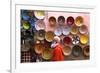 Street Scene with Moroccan Ceramics, Marrakech, Morocco, North Africa, Africa-Neil Farrin-Framed Photographic Print