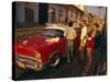 Street Scene with Old Car, Trinidad, Cuba, West Indies, Central America-Bruno Morandi-Stretched Canvas