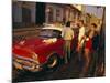 Street Scene with Old Car, Trinidad, Cuba, West Indies, Central America-Bruno Morandi-Mounted Photographic Print