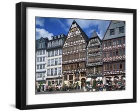 Street Scene with Pavement Cafes, Bars and Timbered Houses in the Romer Area of Frankfurt, Germany-Tovy Adina-Framed Photographic Print