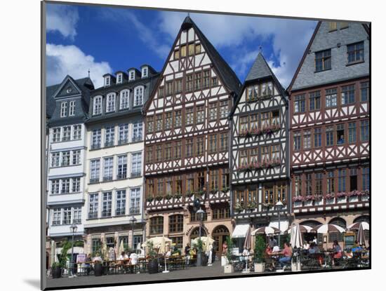 Street Scene with Pavement Cafes, Bars and Timbered Houses in the Romer Area of Frankfurt, Germany-Tovy Adina-Mounted Photographic Print