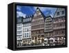 Street Scene with Pavement Cafes, Bars and Timbered Houses in the Romer Area of Frankfurt, Germany-Tovy Adina-Framed Stretched Canvas
