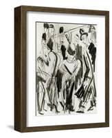 Street Scene with Small Fiddler-Ernst Ludwig Kirchner-Framed Art Print
