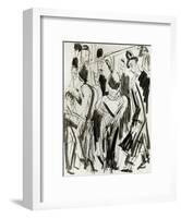 Street Scene with Small Fiddler-Ernst Ludwig Kirchner-Framed Art Print