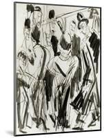 Street Scene with Small Fiddler-Ernst Ludwig Kirchner-Mounted Art Print