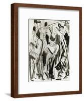 Street Scene with Small Fiddler-Ernst Ludwig Kirchner-Framed Art Print