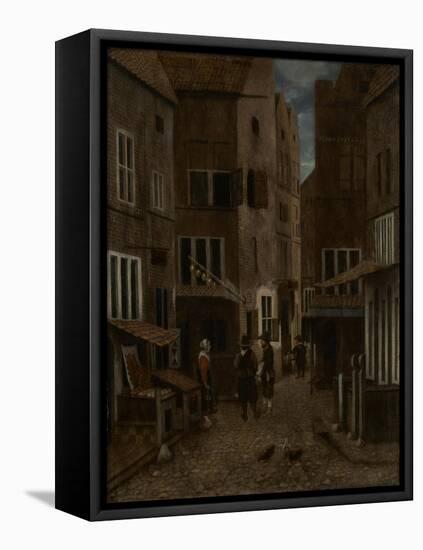 Street Scene-Jacobus Vrel or Frel-Framed Stretched Canvas