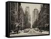 Street Scenes and Urban Landscape in Snowy Manhattan-Philippe Hugonnard-Framed Stretched Canvas