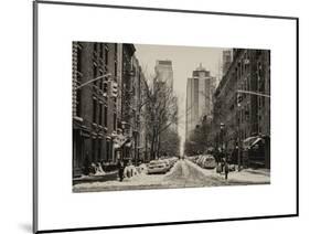 Street Scenes and Urban Landscape in Snowy Manhattan-Philippe Hugonnard-Mounted Art Print