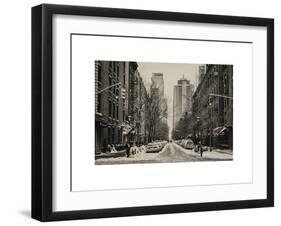 Street Scenes and Urban Landscape in Snowy Manhattan-Philippe Hugonnard-Framed Art Print