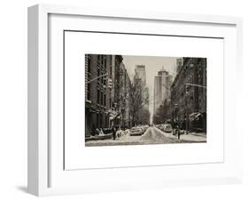 Street Scenes and Urban Landscape in Snowy Manhattan-Philippe Hugonnard-Framed Art Print