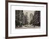 Street Scenes and Urban Landscape in Snowy Manhattan-Philippe Hugonnard-Framed Art Print