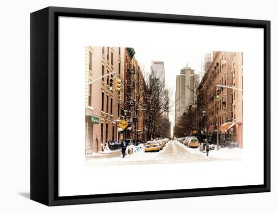 Street Scenes and Urban Landscape in Snowy Manhattan-Philippe Hugonnard-Framed Stretched Canvas