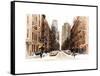 Street Scenes and Urban Landscape in Snowy Manhattan-Philippe Hugonnard-Framed Stretched Canvas