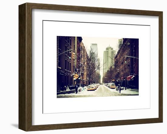 Street Scenes and Urban Landscape in Snowy Manhattan-Philippe Hugonnard-Framed Art Print