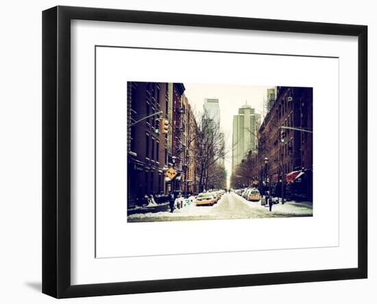 Street Scenes and Urban Landscape in Snowy Manhattan-Philippe Hugonnard-Framed Art Print