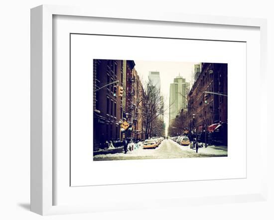 Street Scenes and Urban Landscape in Snowy Manhattan-Philippe Hugonnard-Framed Art Print