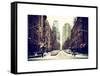 Street Scenes and Urban Landscape in Snowy Manhattan-Philippe Hugonnard-Framed Stretched Canvas