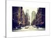 Street Scenes and Urban Landscape in Snowy Manhattan-Philippe Hugonnard-Stretched Canvas