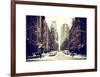 Street Scenes and Urban Landscape in Snowy Manhattan-Philippe Hugonnard-Framed Art Print