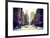 Street Scenes and Urban Landscape in Snowy Manhattan-Philippe Hugonnard-Framed Art Print